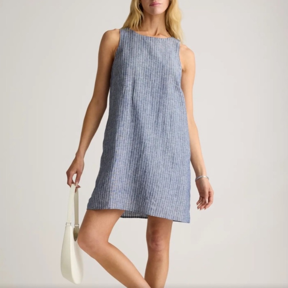 Quince 100% European Linen Tank Mini Dress Chambray Size XS - Picture 4 of 7
